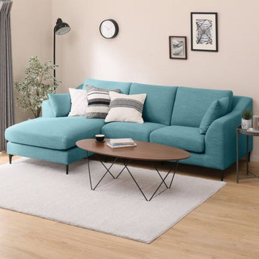 Flora 4 Seater L Shape Fabric Sofa For Living Room
