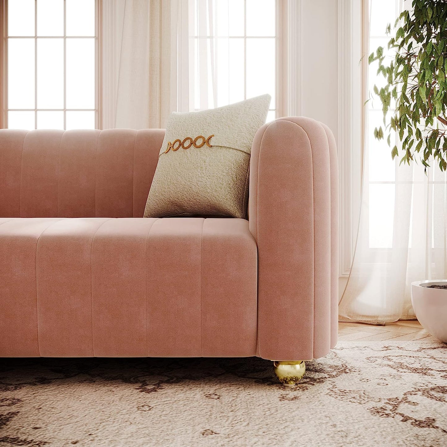 Zeefu 3 Seater Fabric Premium Sofa For Living Room