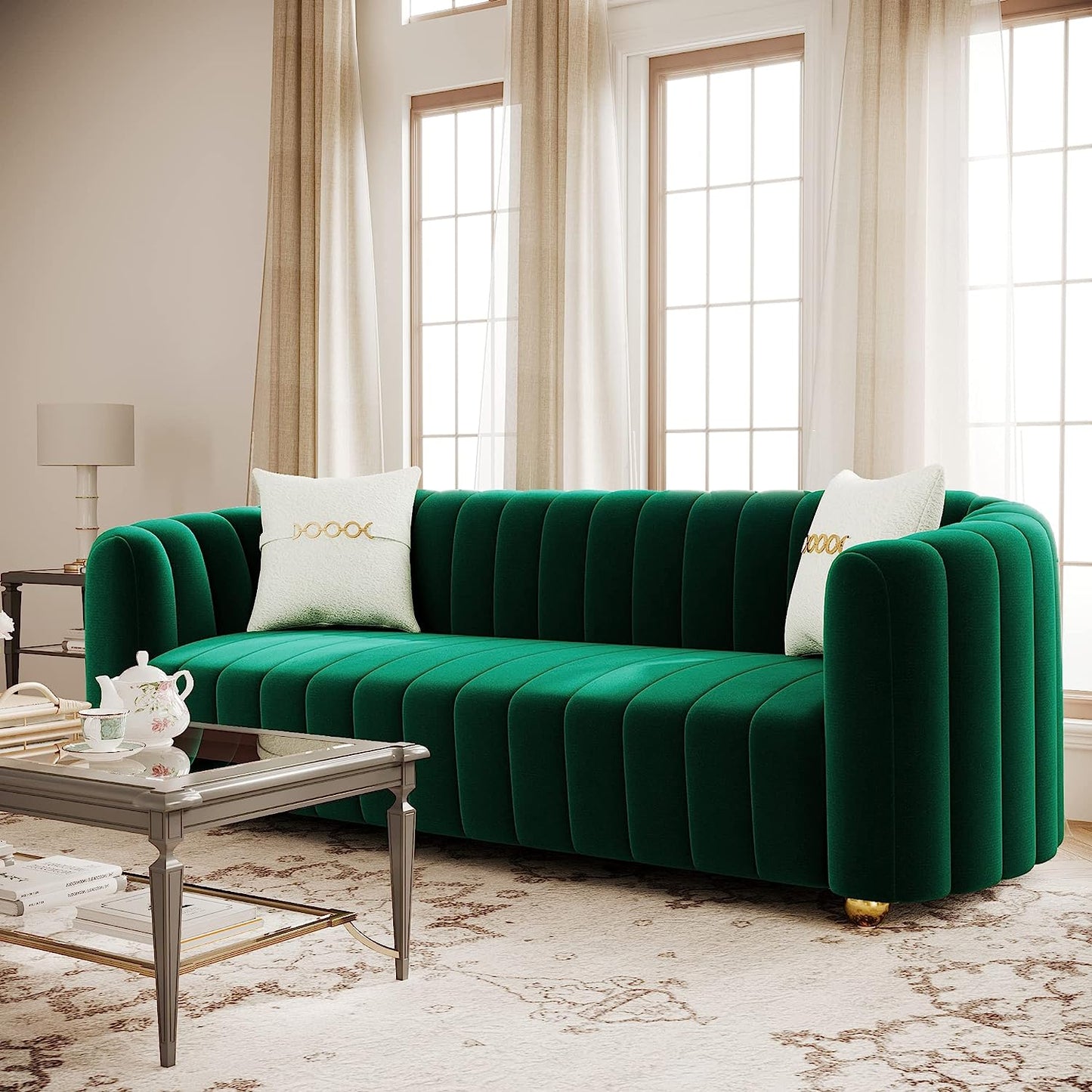 Zeefu 3 Seater Fabric Premium Sofa For Living Room