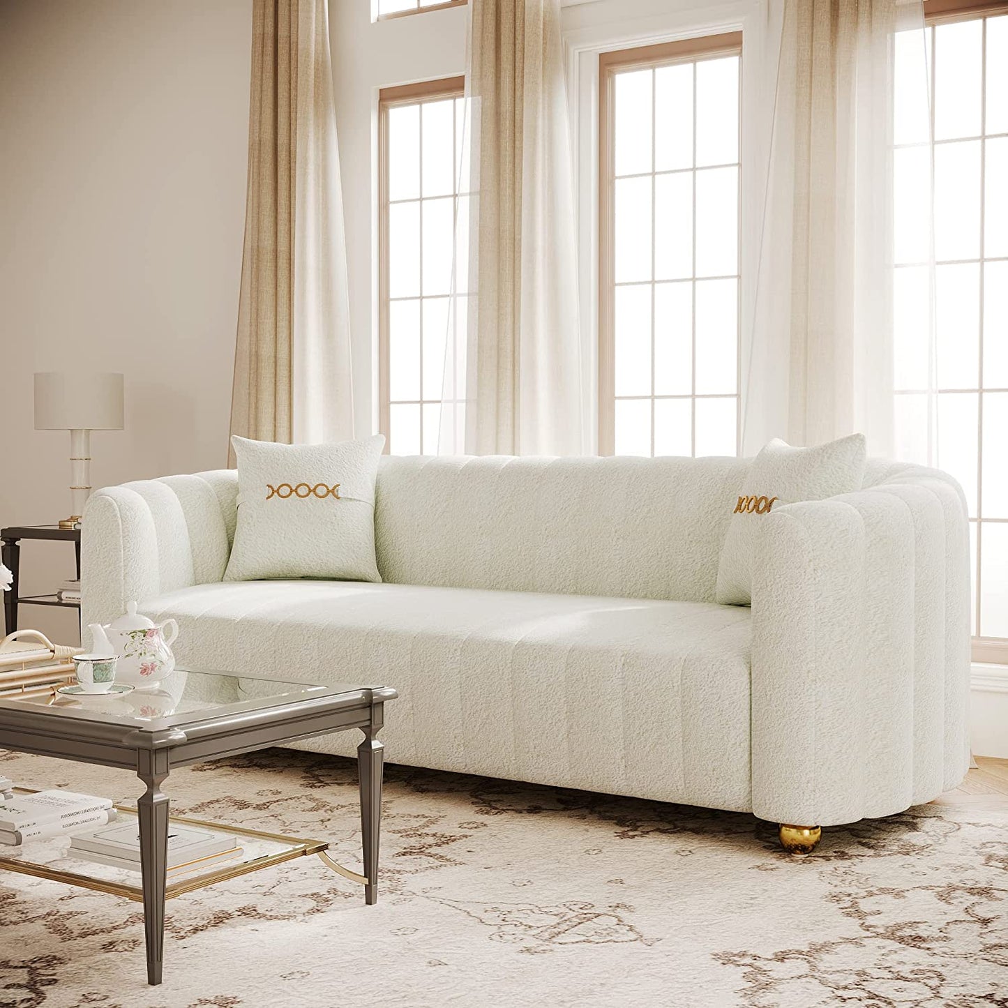 Zeefu 3 Seater Fabric Premium Sofa For Living Room