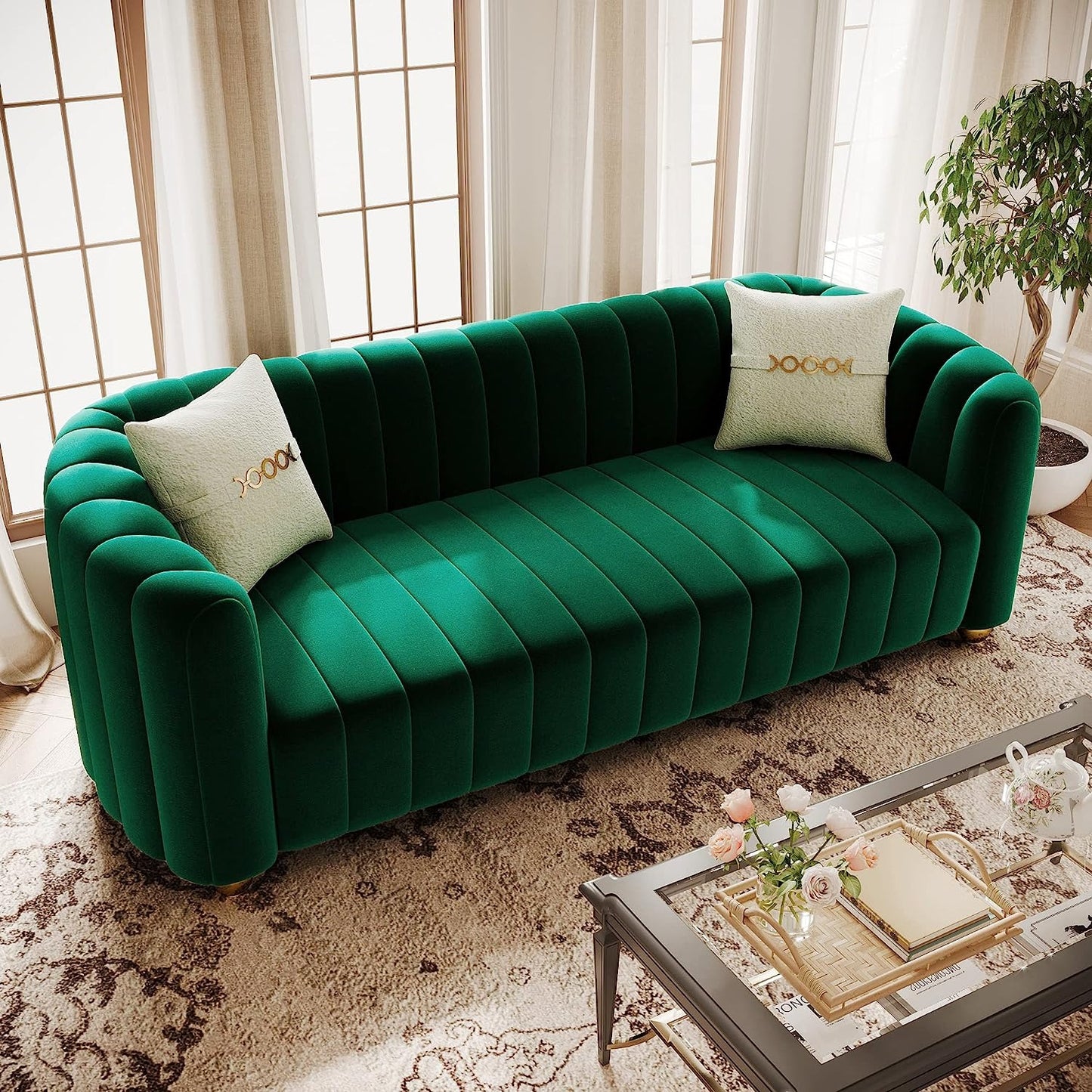 Zeefu 3 Seater Fabric Premium Sofa For Living Room