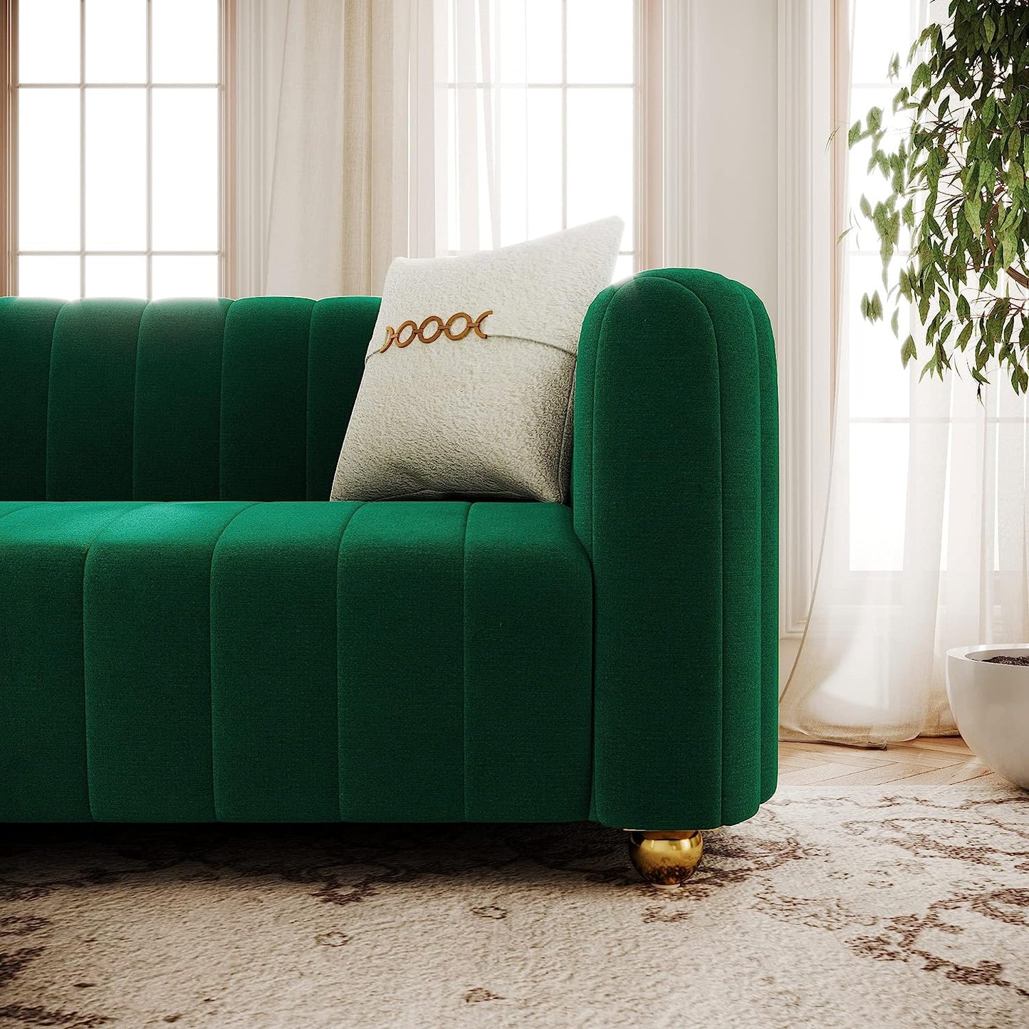 Zeefu 3 Seater Fabric Premium Sofa For Living Room