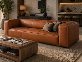 Mellow 3 Seater Modern Leatherette Sofa for Living Room | Premium Luxury Couch