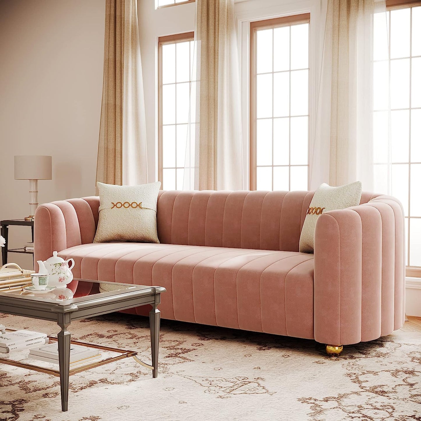 Zeefu 3 Seater Fabric Premium Sofa For Living Room