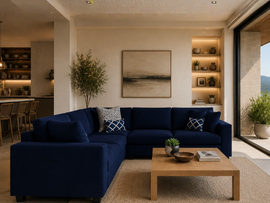 Alston Fabric L Shape 5 Seater Corner Sofa | Modern Living Room Sofa