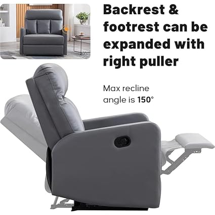 James 1 Seater Leatherette Manual Recliner | Leather Recliner Chairs