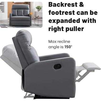 James 1 Seater Leatherette Manual Recliner | Leather Recliner Chairs