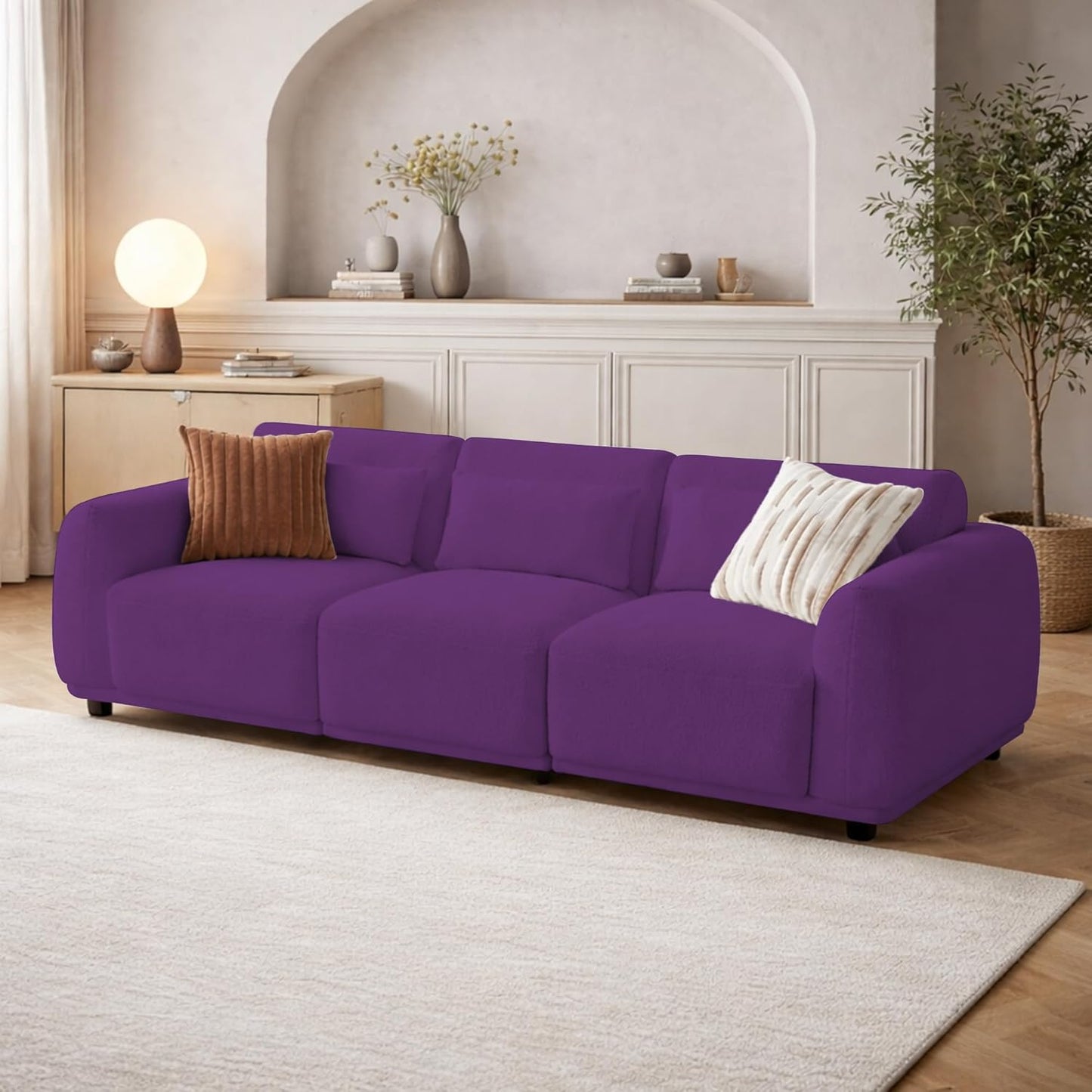 Kyoto 3 Seater Sofa – Modern Minimal Fabric Couch with Curved Design & Premium Comfort