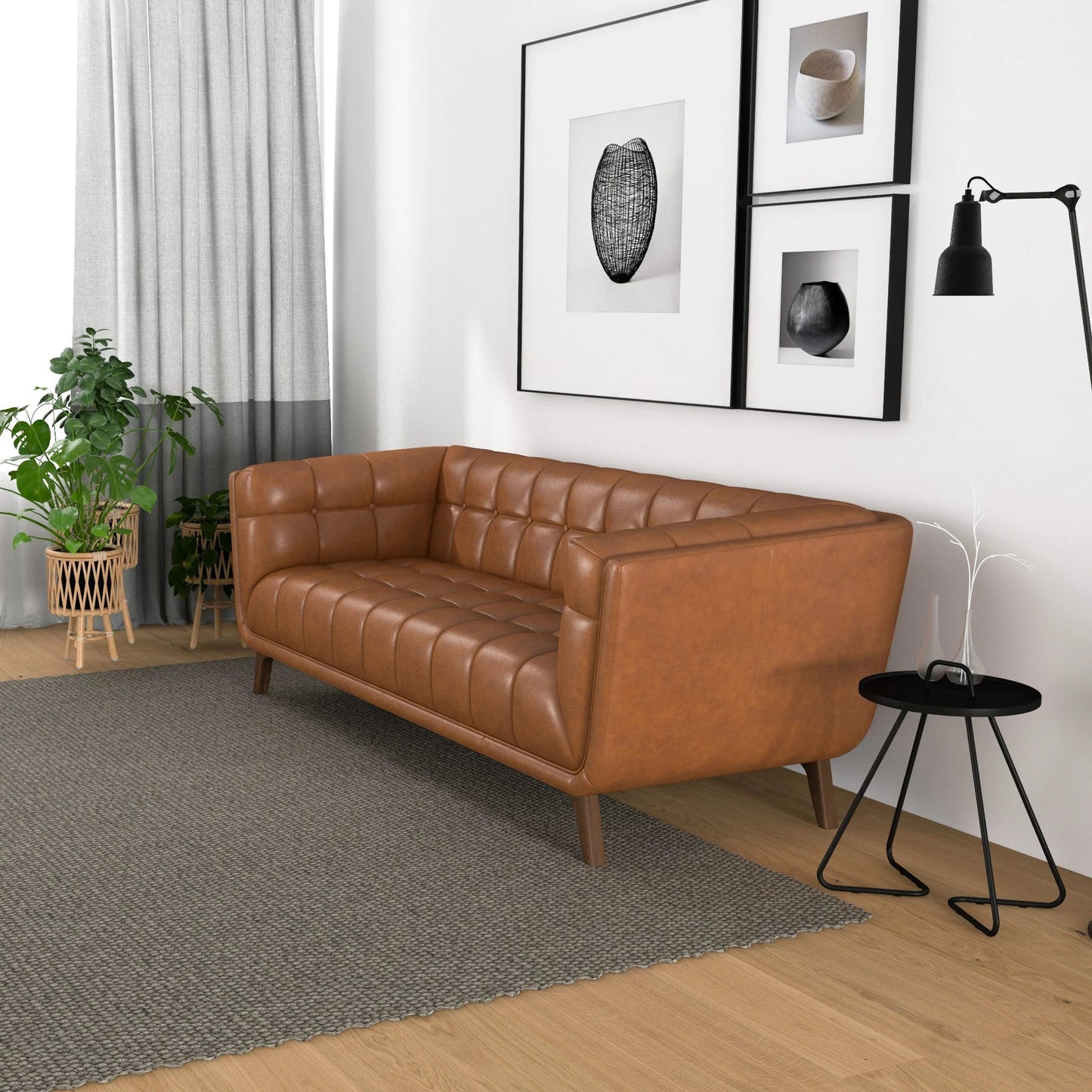 Louis Leatherette Sofa For Living Room