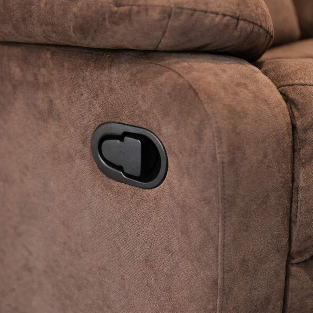 Luxora Velvet Fabric Manual Recliner Sofa, 1 Seater Recliner Chair with Adjustable Backrest & Footrest, Living Room Sofa