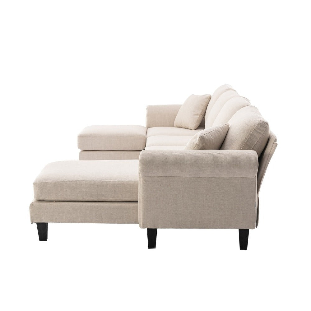Moria 6 Seater L Shape Modular Fabric Sofa For Living Room