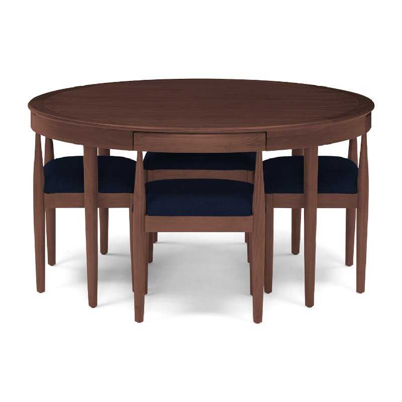 Alice Seater Wooden Round Dining Table Sets with Cushioned Chairs