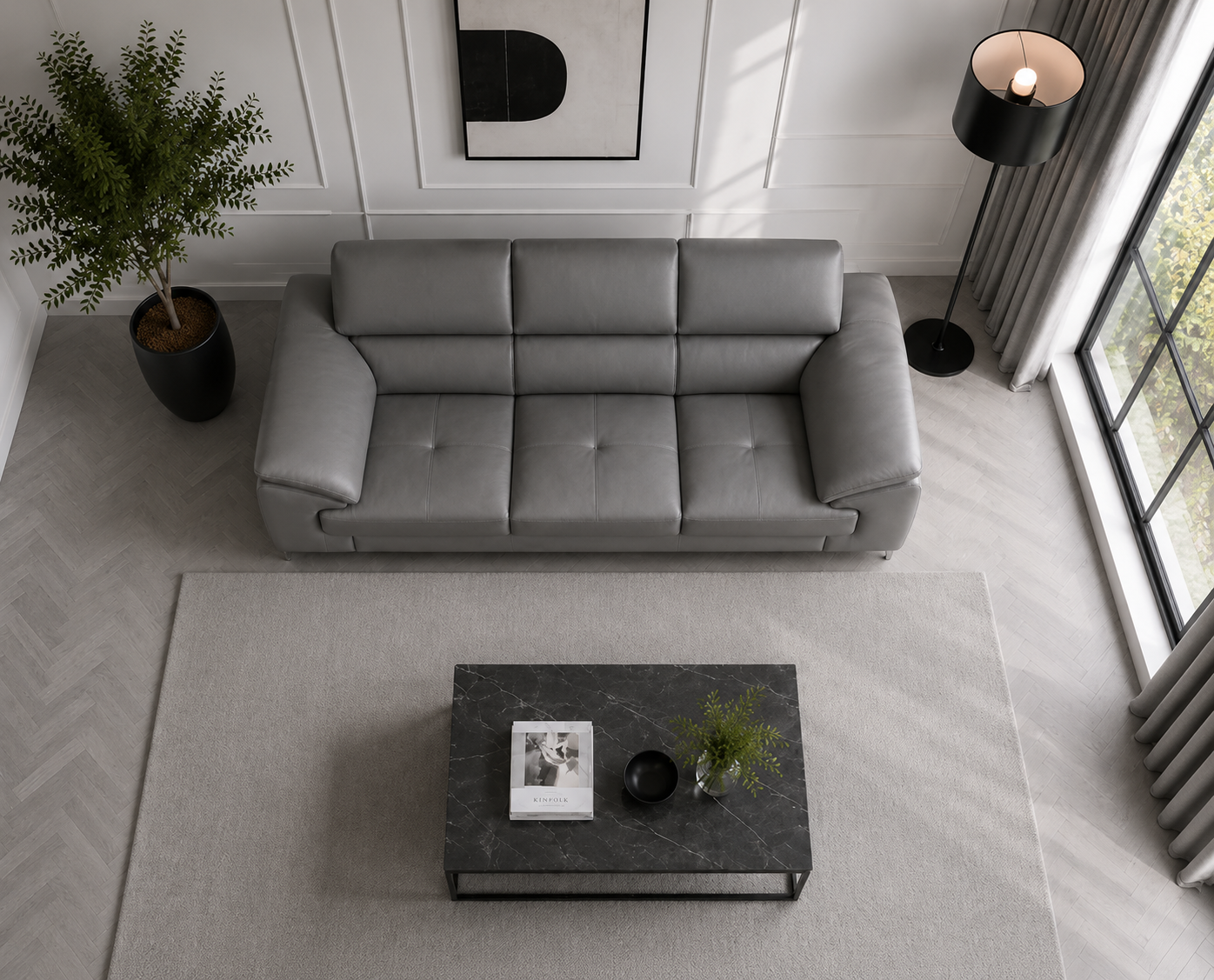Renzo Leatherette Sofa For Living Room