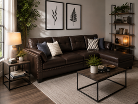 Elora Modular 5 Seater Leatherette Sofa for Living Room | Modern L Shape Leather Sofa with Chaise Lounge