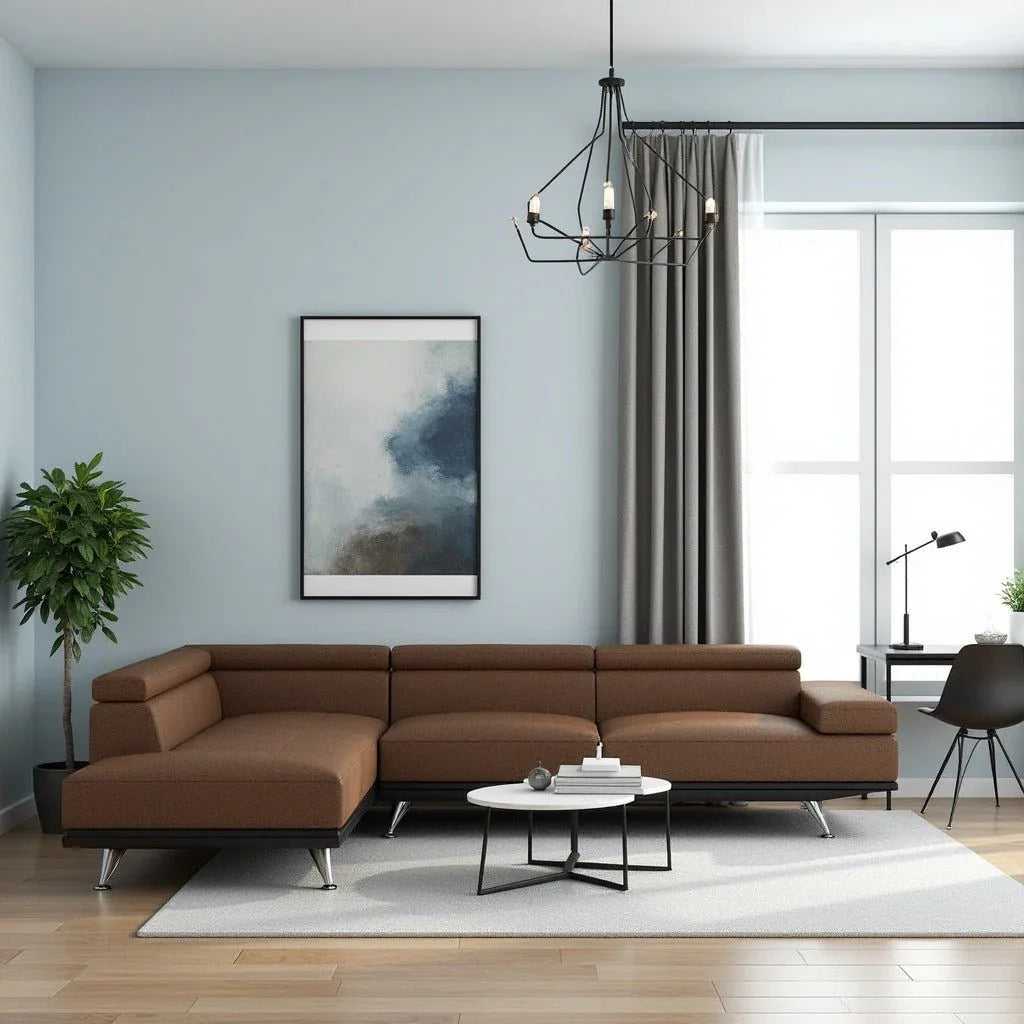 Griffin Seater Fabric L Shape Sofa For Living Room – TORQUE