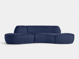 Zenith 4 seater Modern Curved Modular Sofa – Plush Navy Blue Statement Couch