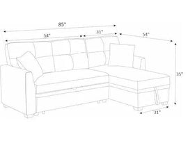 Lucia L - Shaped Sofa Cum Bed with Storage | 4 - Seater Folding Sofa for Living Room & Guest Room - Torque India