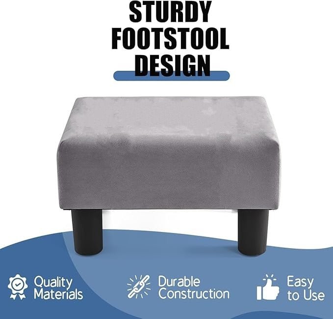 Rectangle Shape Fabric Ottoman Puffy for Foot Rest Home Furniture | Puffy Stool - Torque India