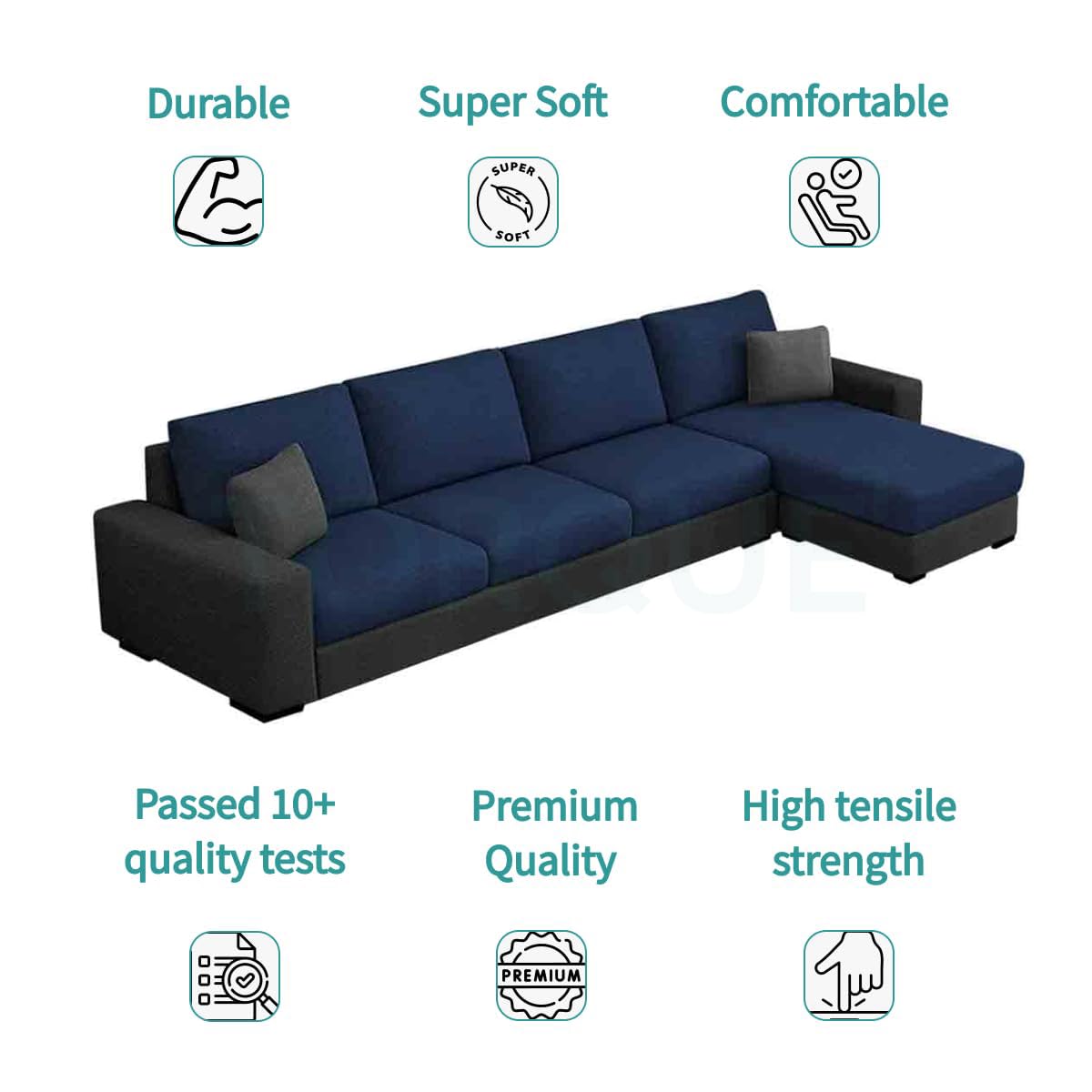 Wayland Modern Living Room Fabric Sofa - Torque India