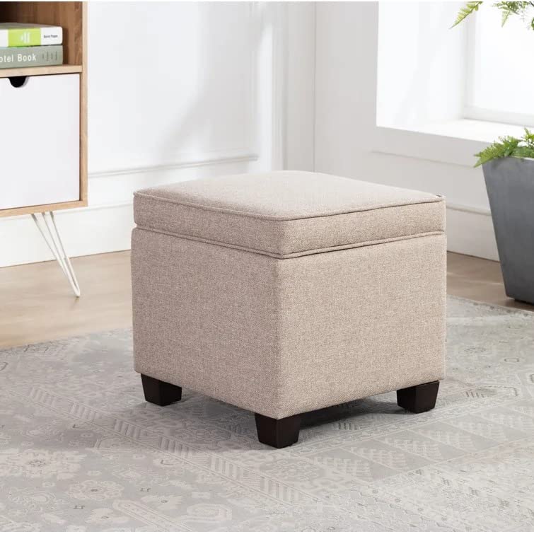 Amalia Square Shape Fabric Ottoman Pouffe Puffy - Torque India