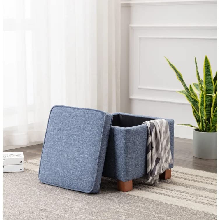 Amalia Square Shape Fabric Ottoman Pouffe Puffy - Torque India