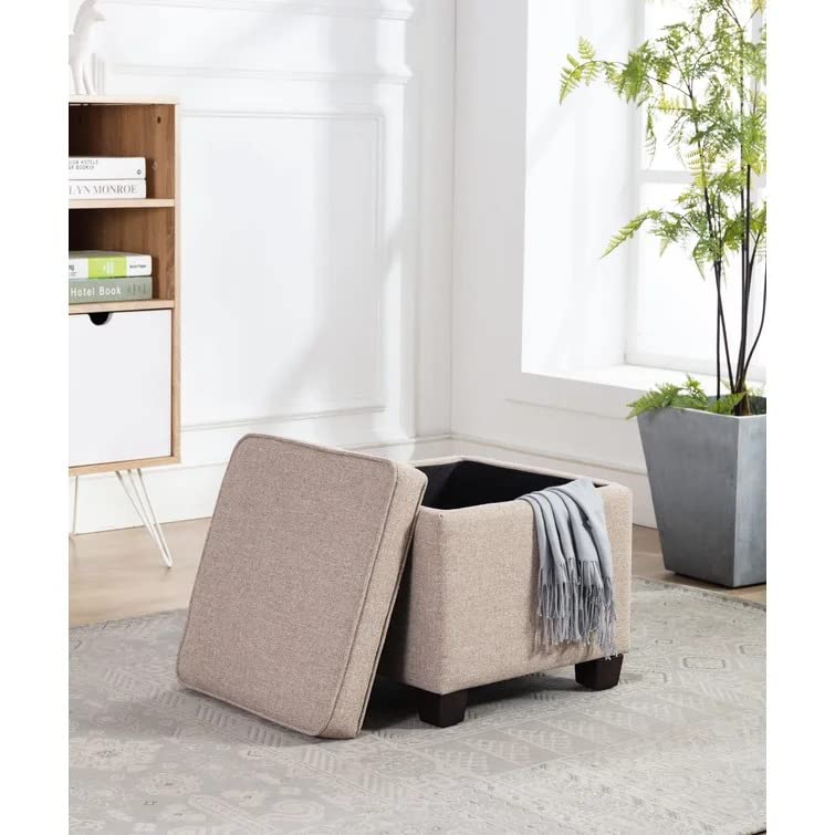 Amalia Square Shape Fabric Ottoman Pouffe Puffy - Torque India