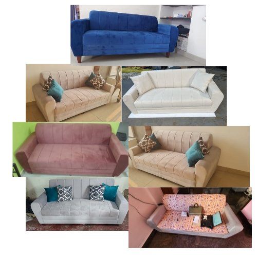 Bali 3 Seater Fabric Sofa with 2 Cushions - Torque India