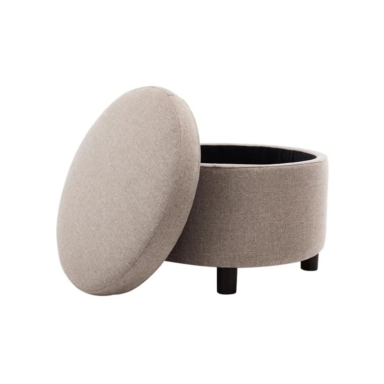 Berlin Round Shape Fabric Ottoman Pouffe Puffy - Torque India