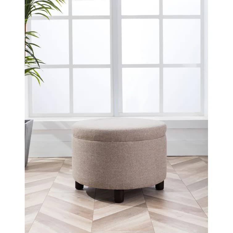 Berlin Round Shape Fabric Ottoman Pouffe Puffy - Torque India