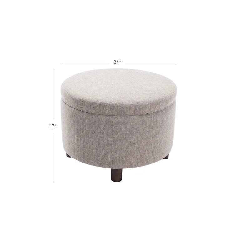 Berlin Round Shape Fabric Ottoman Pouffe Puffy - Torque India