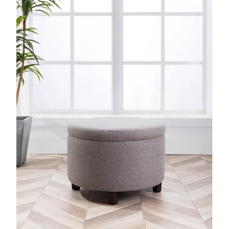 Berlin Round Shape Fabric Ottoman Pouffe Puffy - Torque India