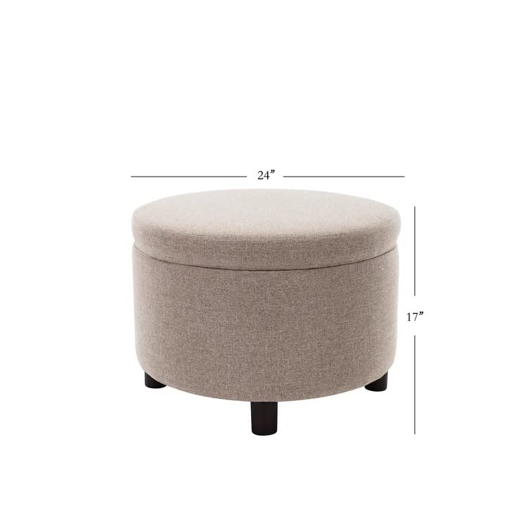 Berlin Round Shape Fabric Ottoman Pouffe Puffy - Torque India