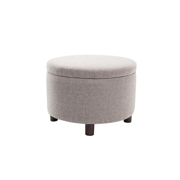 Berlin Round Shape Fabric Ottoman Pouffe Puffy - Torque India