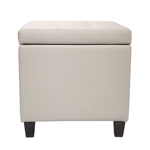 Carrol Square Shape Leather Ottoman Pouffe Stool - Torque India