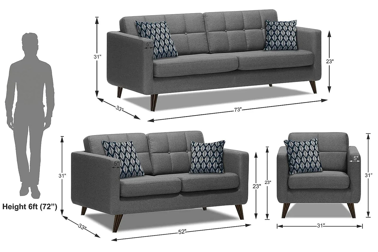 Dario Fabric Sofa Collection For Living Room | Bedroom | Office - Torque India