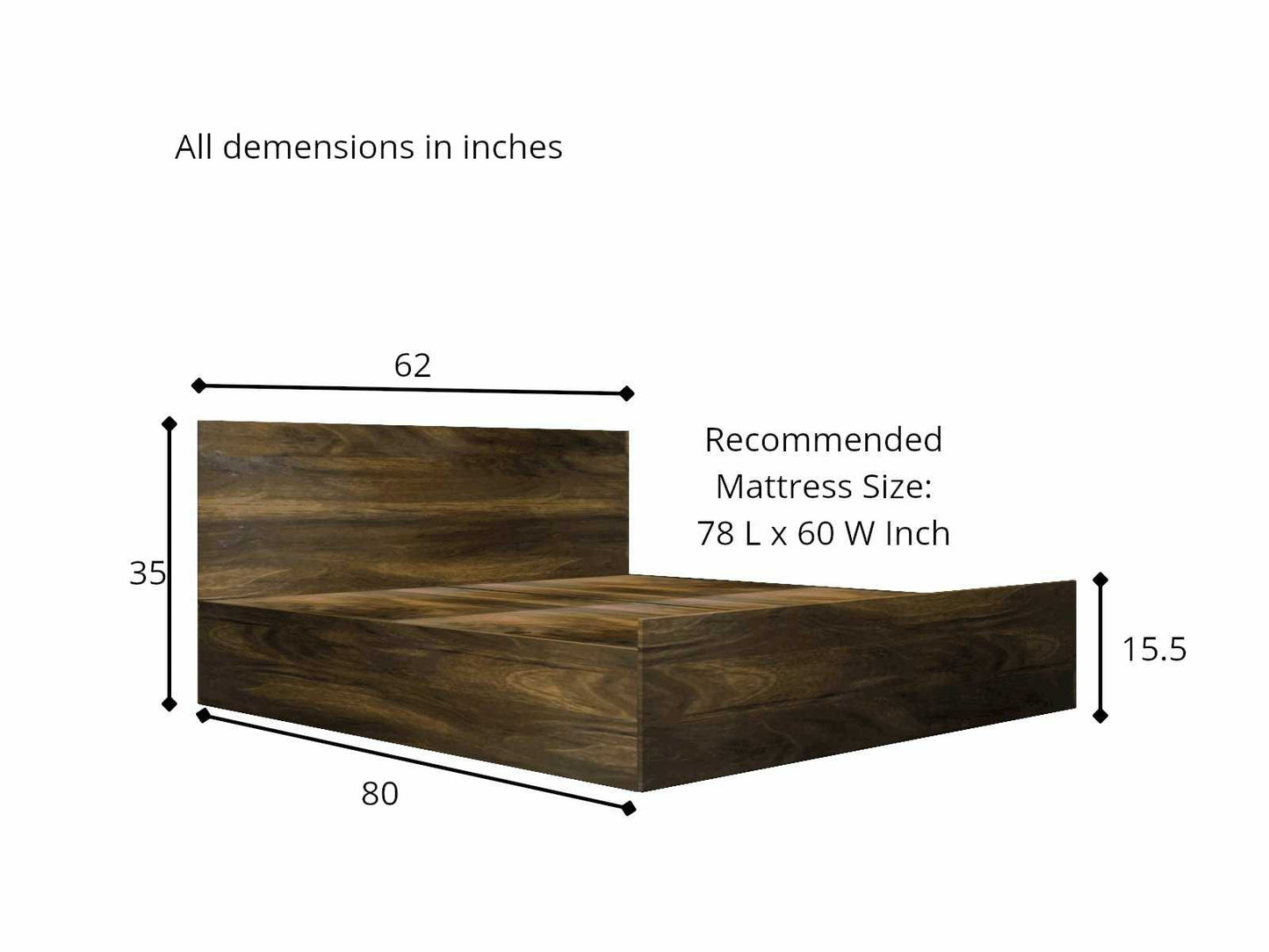 Fifa Engineered Wood Bed With Box Storage For Bedroom (Brown) - Torque India