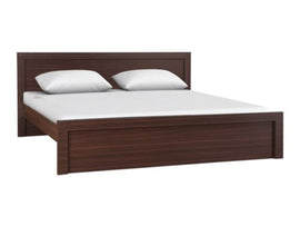 Harry Engineered Wood Queen Size Bed Without Storage (Brown) - Torque India