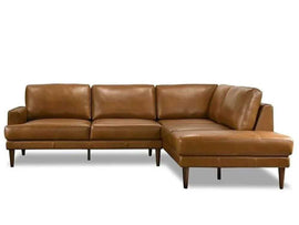Irina L Shape 6 Seater Leatherette Sectional Sofa for Living Room - Brown - Torque India