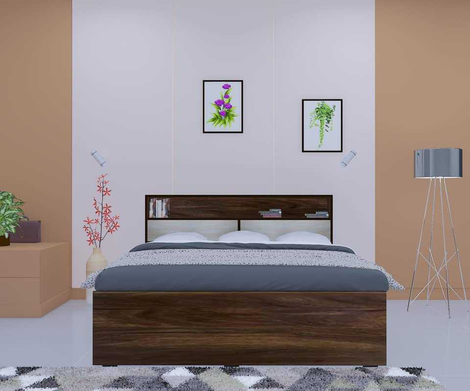 Italica Engineered Wood Bed with Storage for Bedroom (Brown) - Torque India