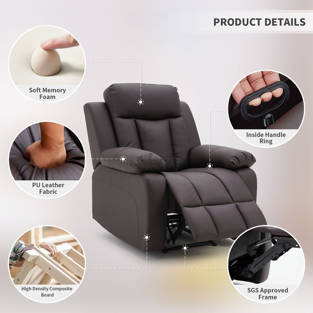Janet Leatherette Manual Recliner - Torque India
