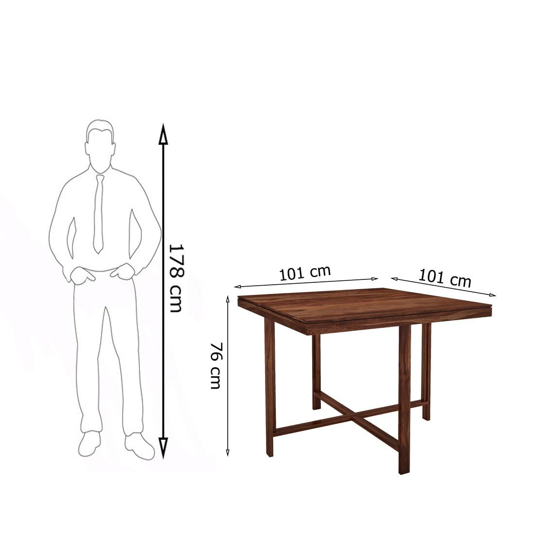 Jeff Wooden Square Dining Table Sets with 4 Cushioned Chairs - Torque India