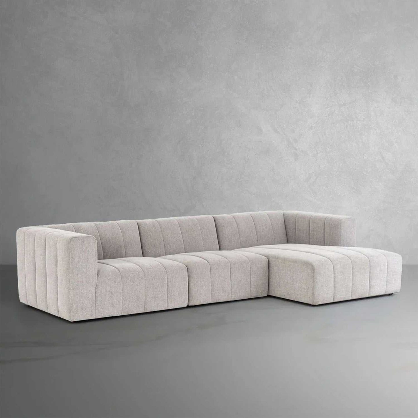 Jerry 4 Seater L Shape Fabric Sofa - Grey - Torque India