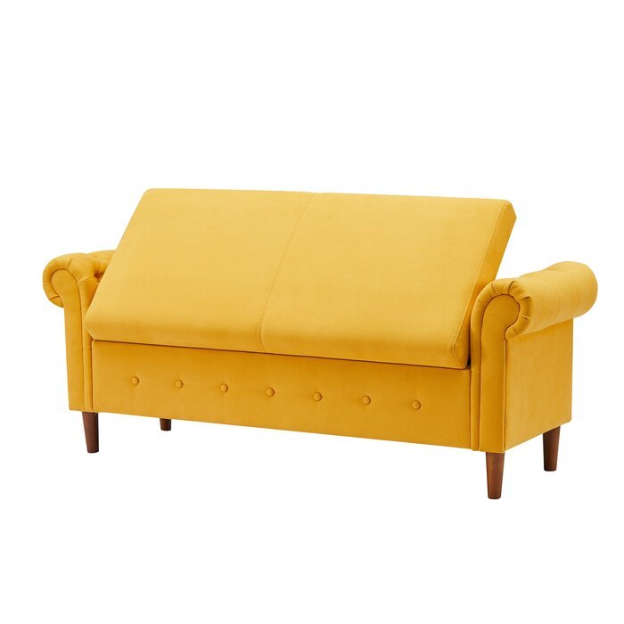 Lara 2 Seater Fabric Storage Bench Sette Puffy for Foot Rest - Torque India