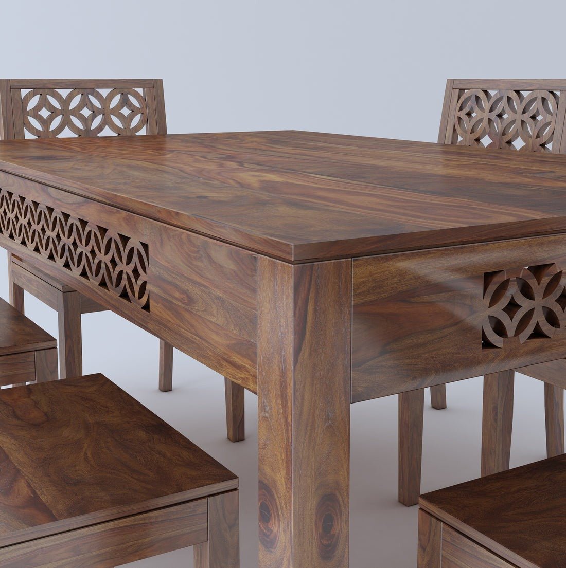 Lea Wooden Rectangle Dining Table Sets with 4 Chairs - Torque India
