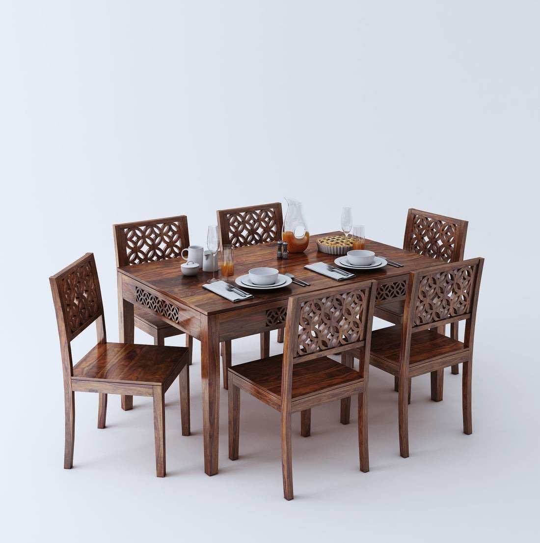 Lea Wooden Rectangle Dining Table Sets with 4 Chairs - Torque India