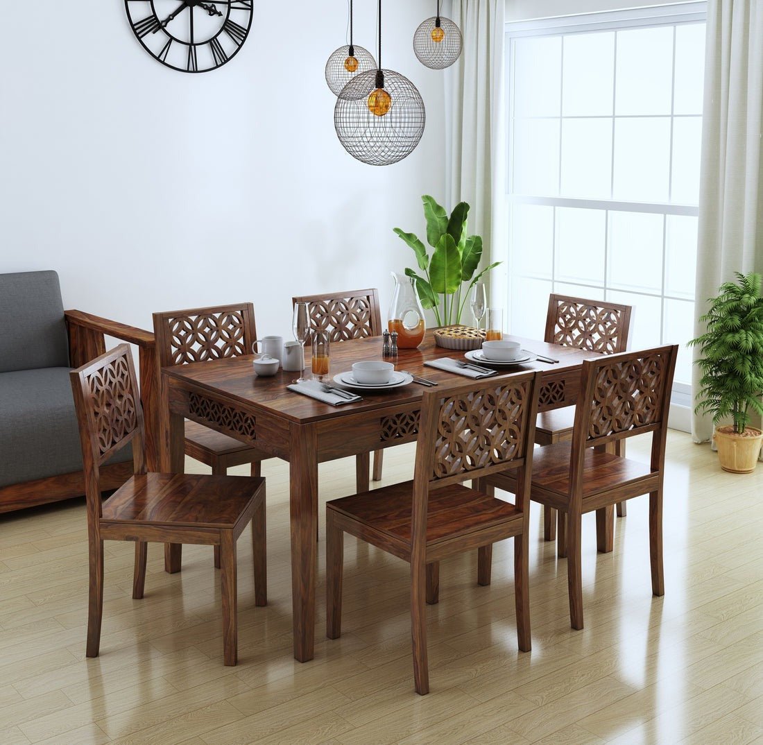 Lea Wooden Rectangle Dining Table Sets with 4 Chairs - Torque India