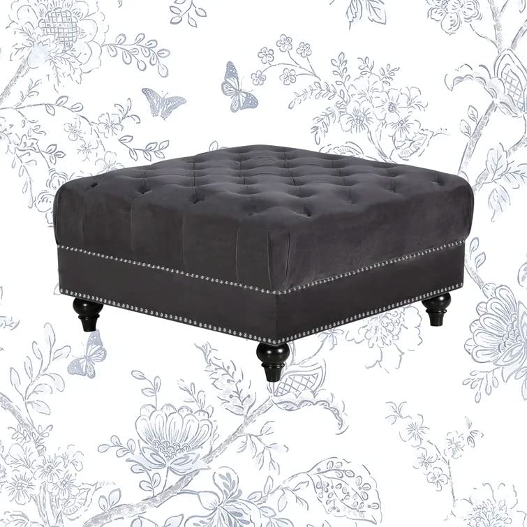 Lucifer Square Shape Fabric Ottoman Pouffe Puffy - Torque India