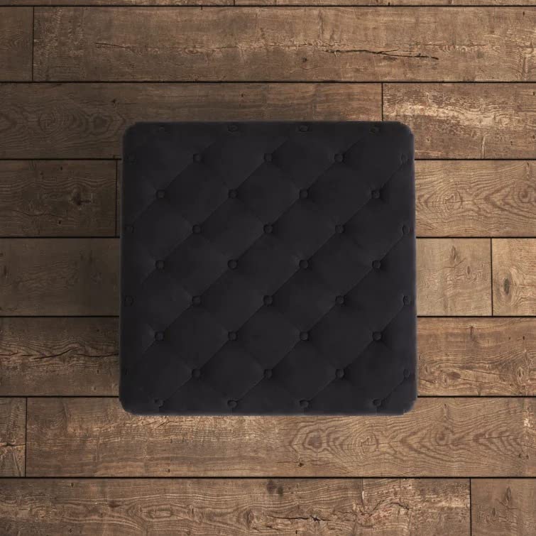 Lucifer Square Shape Fabric Ottoman Pouffe Puffy - Torque India