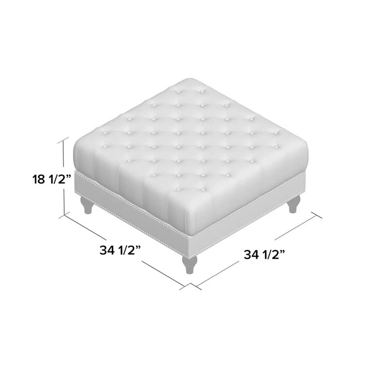Lucifer Square Shape Fabric Ottoman Pouffe Puffy - Torque India