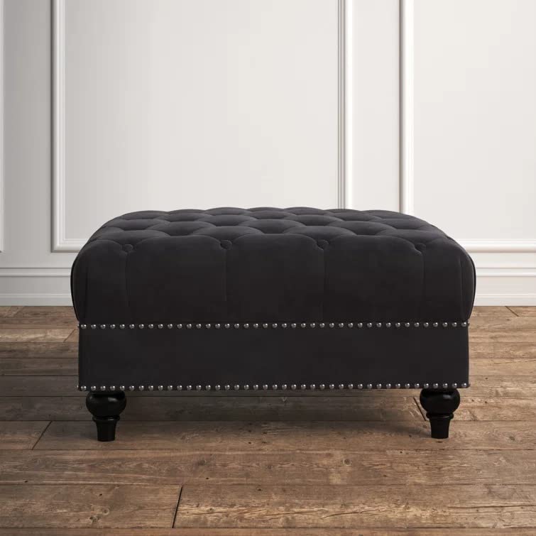 Lucifer Square Shape Fabric Ottoman Pouffe Puffy - Torque India